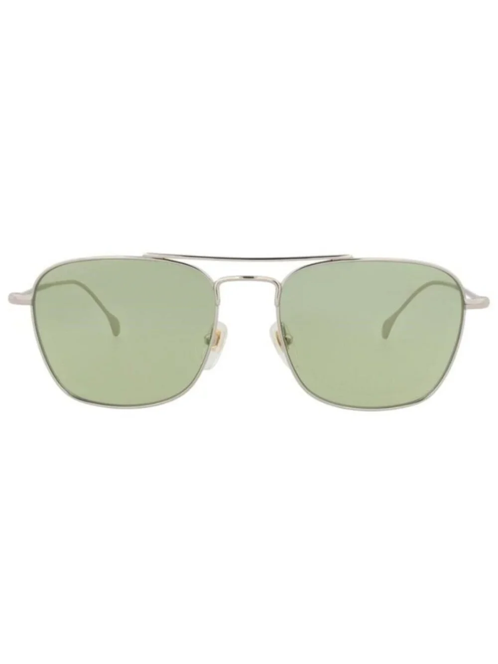 New Gucci Mens Square/Rectangle Silver Silver Green Fashion Designer Sunglasses
